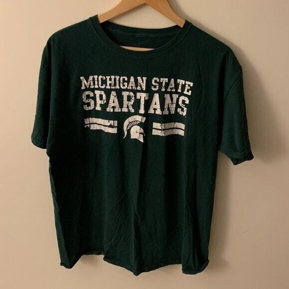 Michigan State Spartans Mens Size XL Tee TShirt Short Sleeve Green Rustic